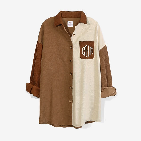 Monogrammed Oversized Button Down Tunic 1 Monogrammed Oversized Button Down Tunic