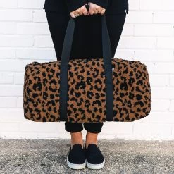 Sherpa Duffel Bag -Fashion Clothing Store FC9 duffel bag in hickory leopard