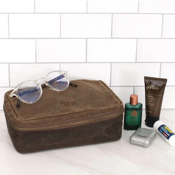 Monogrammed Waxed Canvas Shave Kit 4 Monogrammed Waxed Canvas Shave Kit - Image 4