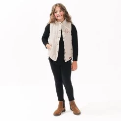 Monogrammed Kids Heathered Quilted Vest 8 Monogrammed Kids Heathered Quilted Vest -Fashion Clothing Store FTM studio of oatmeal heathered quilted vest