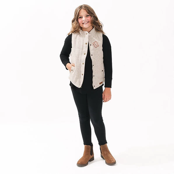 Monogrammed Kids Heathered Quilted Vest 3 Monogrammed Kids Heathered Quilted Vest - Image 3