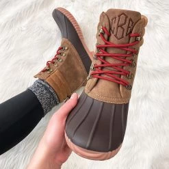 Monogrammed Holiday Red Duck Boots -Fashion Clothing Store Fg6 holiday red duck boots shoefie