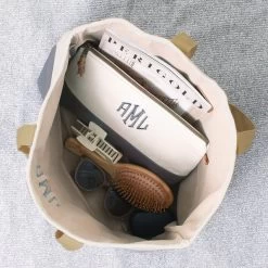 Monogrammed Savannah Tote Bag -Fashion Clothing Store G9M inside of savannah tote