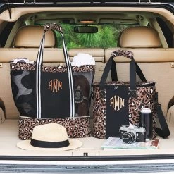 Monogrammed Beach Cooler Tote -Fashion Clothing Store GAA cheetah beach cooler tote and cooler in trunk