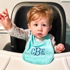 Monogrammed Baby Bib -Fashion Clothing Store GYr mint baby boy monogrammed bib