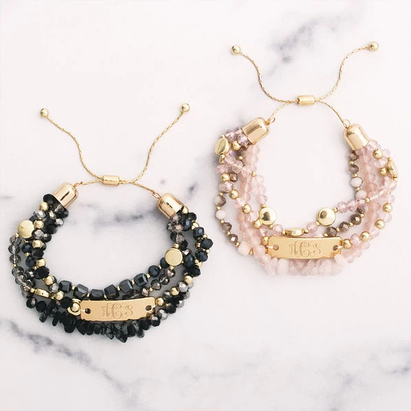 Monogrammed Bar Bracelet Stack 2 Monogrammed Bar Bracelet Stack - Image 2