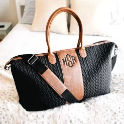 Monogrammed Quilted Travel Bag -Fashion Clothing Store Gac quilted travel bag on bed