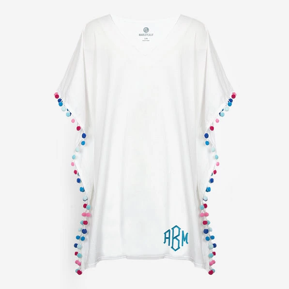 Monogrammed Pom Pom Cover Up 1 Monogrammed Pom Pom Cover Up