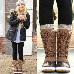 Monogrammed Winter Duck Boots 8 Monogrammed Winter Duck Boots -Fashion Clothing Store GrN monogrammed coat and monogrammed tall duck boots