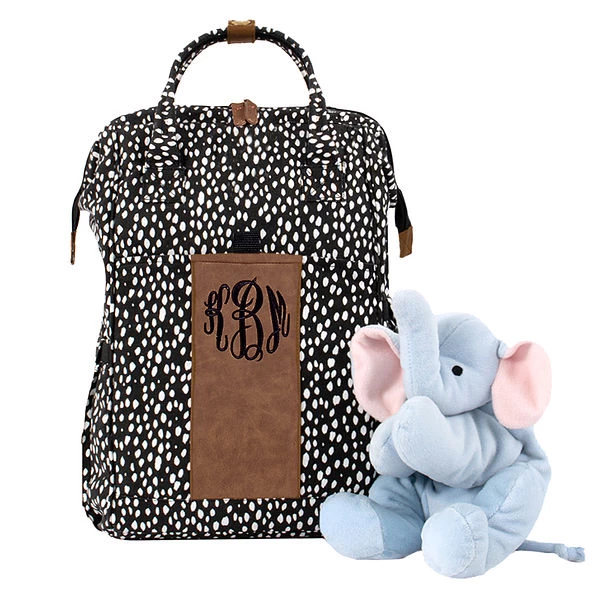 Monogrammed Dottie Diaper Backpack 1 Monogrammed Dottie Diaper Backpack