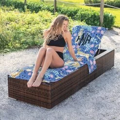 Monogrammed Chair Cover -Fashion Clothing Store H4A personalized chair cover in blue fiesta leopard