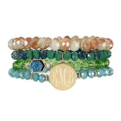 Monogrammed Ocean Bracelet Stack