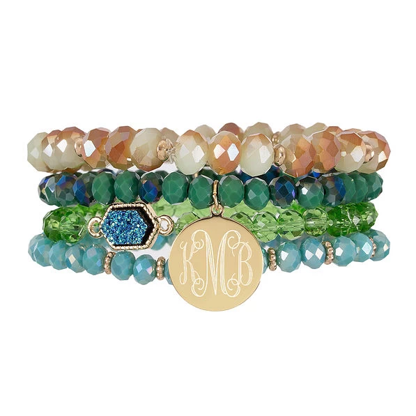 Monogrammed Ocean Bracelet Stack 1 Monogrammed Ocean Bracelet Stack