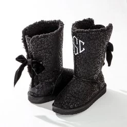 Monogrammed Sherpa Tie Booties 14 Monogrammed Sherpa Tie Booties -Fashion Clothing Store HZ1 onyx leopard sherpa tie booties in studio 1