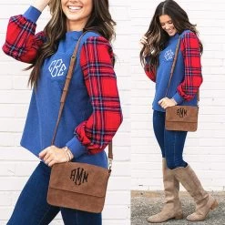 Monogrammed Crossbody 8 Monogrammed Crossbody -Fashion Clothing Store HpF split of girl wearing brown crossbody