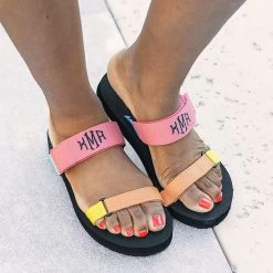 Monogrammed Summer Slides -Fashion Clothing Store HqC personalized summer strap slides