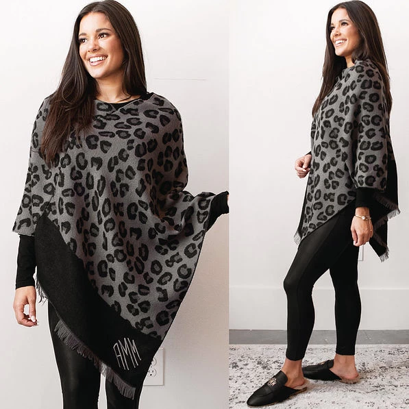 Monogrammed Leopard Poncho 3 Monogrammed Leopard Poncho - Image 3