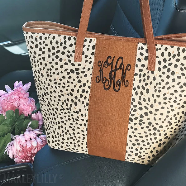 Monogrammed Leopard Tote Bag 2 Monogrammed Leopard Tote Bag - Image 2