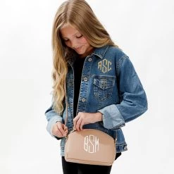 Personalized Kids Denim Jacket -Fashion Clothing Store IaF youth denim jacket with crossbody purse in studio