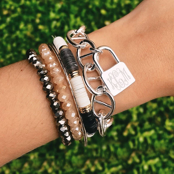 Monogrammed Lock Chain Bracelet 3 Monogrammed Lock Chain Bracelet - Image 3