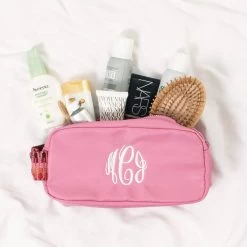 Monogrammed Classic Cosmetic Case -Fashion Clothing Store Ipz rose classic cosmetic case flatlay