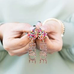 Bride Earrings -Fashion Clothing Store JSA close up of bride statement earrings