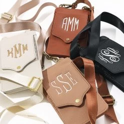 Monogrammed Phone Crossbody 25 Monogrammed Phone Crossbody -Fashion Clothing Store JhY monogrammed phone crossbodies in tan black brown and tan with straps