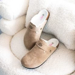 Monogrammed Clogs -Fashion Clothing Store Ji9 monogrammed clogs on chair