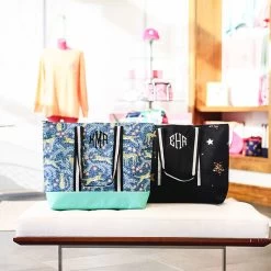 Monogrammed Large Zip Top Tote -Fashion Clothing Store JjW duo large zip top totes