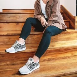 High Rise Leggings -Fashion Clothing Store Jm0 black leggings with leopard sneakers