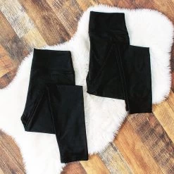 High Rise Leggings -Fashion Clothing Store Jm0 folded black leggings