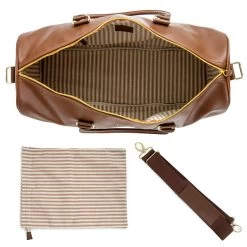 Monogrammed Weekender -Fashion Clothing Store JsJ monogrammed mens leather duffle bag inside