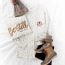 Monogrammed Faith Shirt -Fashion Clothing Store Jwm be still faith shirt ootd boots beanie on sheet