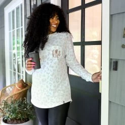 Monogrammed Faith Shirt -Fashion Clothing Store Jwm snow leopard faith shirt be still on porch hand on door