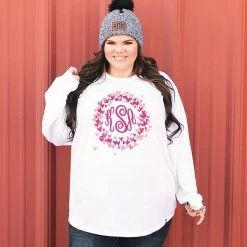 Personalized Long Sleeve Shirt 18 Personalized Long Sleeve Shirt -Fashion Clothing Store Jz5 valentine hearts monogrammed long sleeve with beanie