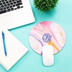 Monogrammed 8" Mouse Pad -Fashion Clothing Store K9G colorful marble monogrammed mouse pad
