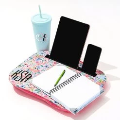 Monogrammed Lap Desk -Fashion Clothing Store KEl coral floral lap desk studio shot 2