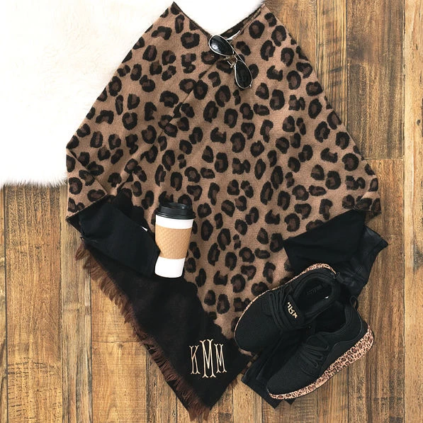 Monogrammed Leopard Poncho 6 Monogrammed Leopard Poncho - Image 6