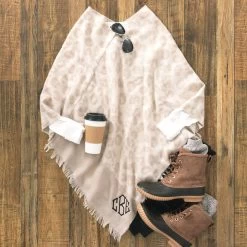 Monogrammed Leopard Poncho 9 Monogrammed Leopard Poncho -Fashion Clothing Store KT5 ivory leopard poncho ootd