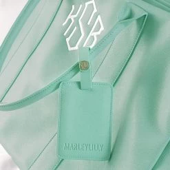 Monogrammed Travel Set -Fashion Clothing Store KgY mint luggage tag on matching weekender