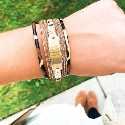 Monogrammed Leopard Bar Bracelet 7 Monogrammed Leopard Bar Bracelet -Fashion Clothing Store KlT leopard bar bracelet selfie