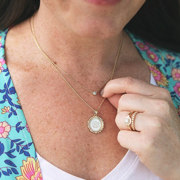 Monogrammed Medallion Necklace 2 Monogrammed Medallion Necklace - Image 2