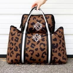 Monogrammed Neoprene Cosmetic Case 19 Monogrammed Neoprene Cosmetic Case -Fashion Clothing Store LSA hickory leopard neoprene cosmetic case and carry on bag outside
