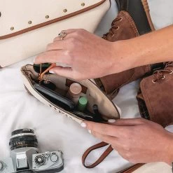 Monogrammed Vintage Clutch -Fashion Clothing Store Lst inside shot of wristlet clutch