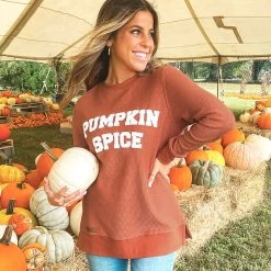 Pumpkin Spice Corded Sweatshirt -Fashion Clothing Store LtJ pumpkin spice brooke square