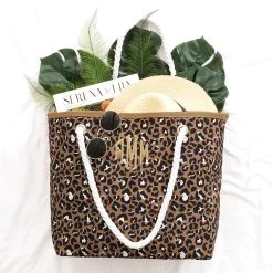 Personalized Tote Bag 10 Personalized Tote Bag -Fashion Clothing Store M1F cheetah tote bag with beach items spilling out