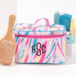 Monogrammed Train Case -Fashion Clothing Store MPk monogrammed pink safari cosmetic train case