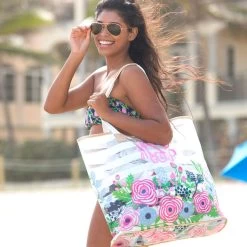 Monogrammed Large Beach Bag -Fashion Clothing Store MdL Large Beach Bag