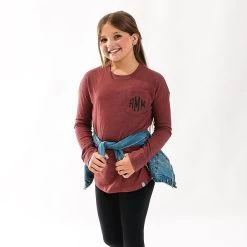Monogrammed Kids Long Sleeve Shirt 22 Monogrammed Kids Long Sleeve Shirt -Fashion Clothing Store Mn0 burgundy kids long sleeve shirt in studio