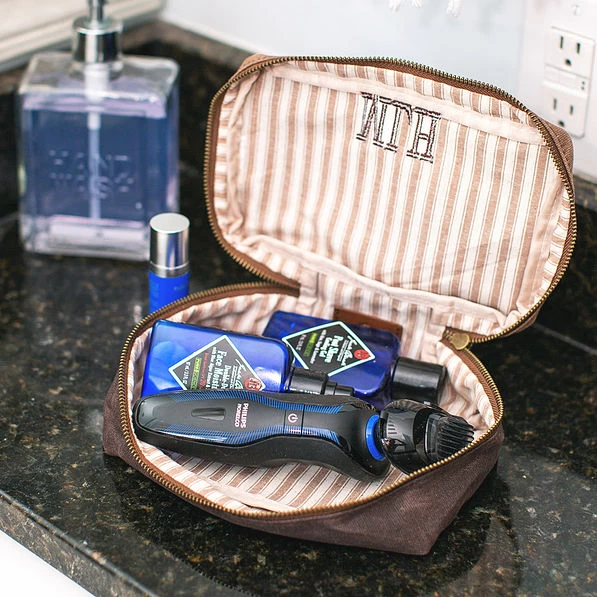 Monogrammed Waxed Canvas Shave Kit 3 Monogrammed Waxed Canvas Shave Kit - Image 3